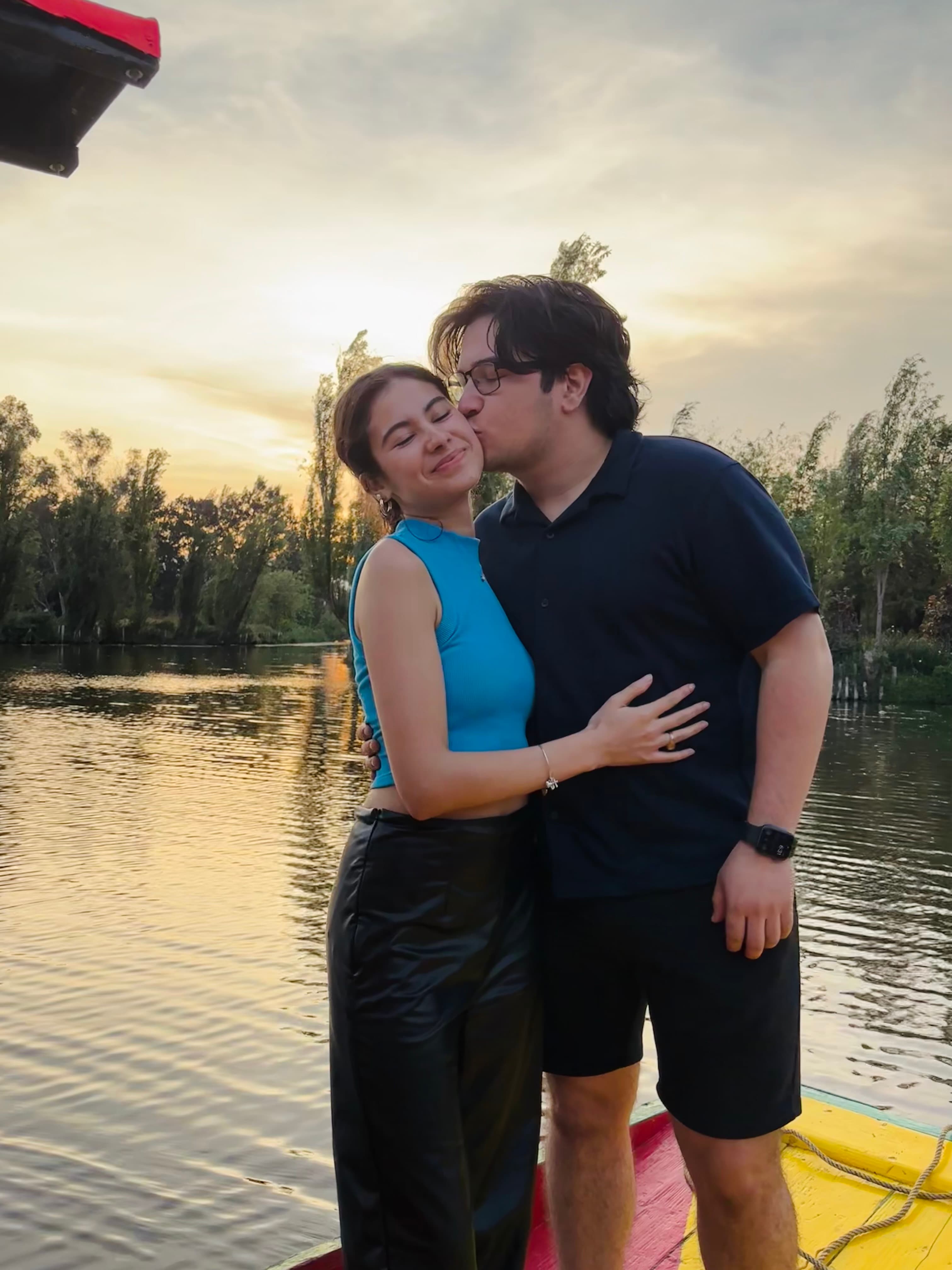 Boat kiss at sunset